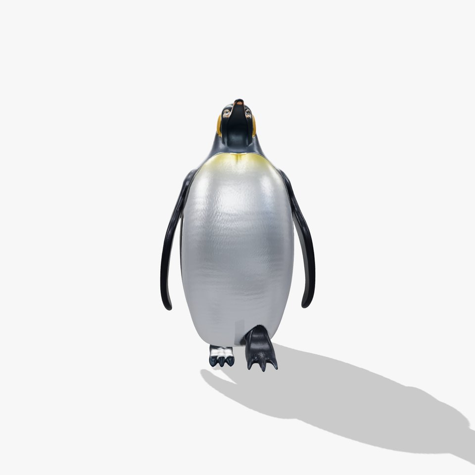 Realistic Emperor Penguin 3D Model for CGI and Games